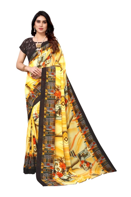 Fancy Georgette Printed Saree With blouse